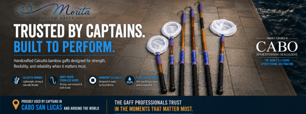 Cabo Sportfishing Magazine Morita gaff banner
