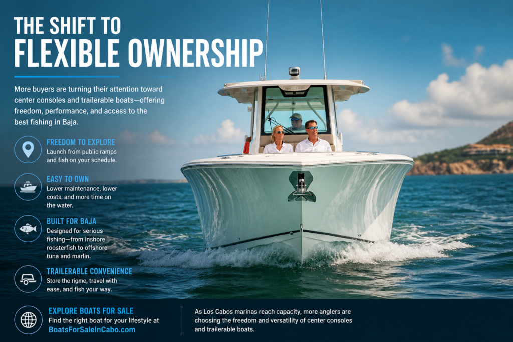 Los Cabos Marinas Reach Capacity as Boating Trends Shift Toward Trailerable and Center Console Ownership