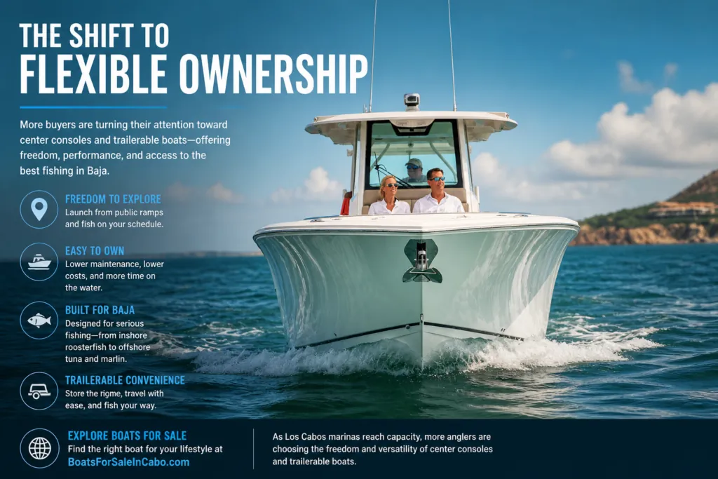 Los Cabos Marinas Reach Capacity as Boating Trends Shift Toward Trailerable and Center Console Ownership