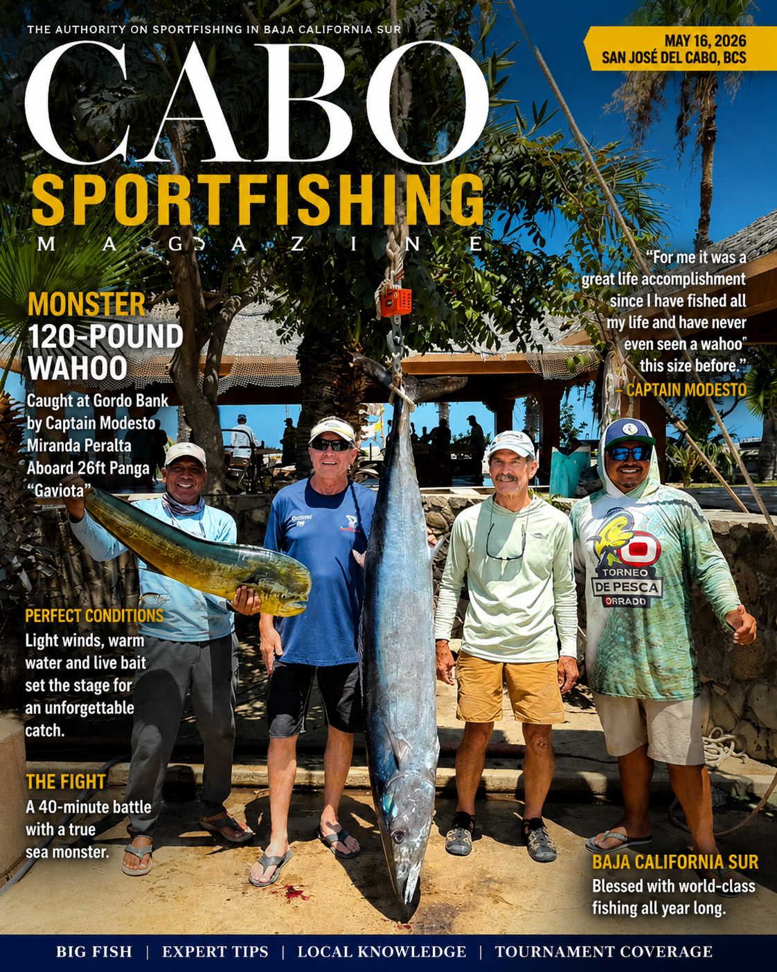 Monster 120-Pound Wahoo Caught at Gordo Bank