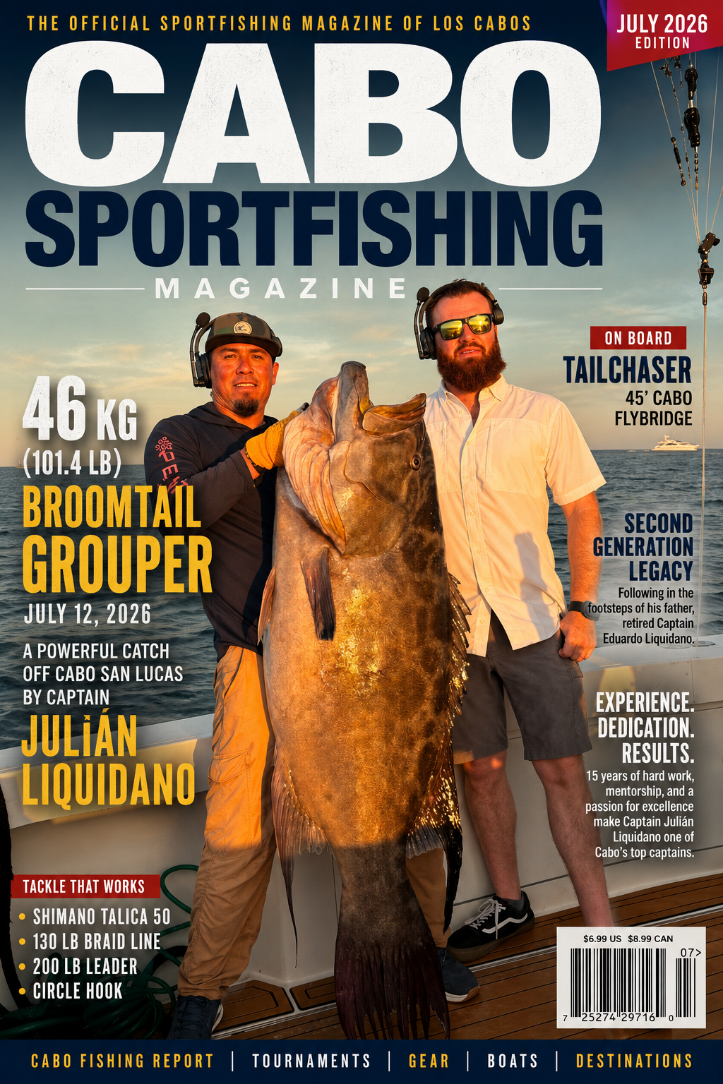 Captain Julián Liquidano Lands a 46-Kilo Broomtail Grouper Aboard Tailchaser